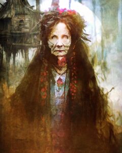 Baba Yaga, folkloric witch of Eastern European tales
