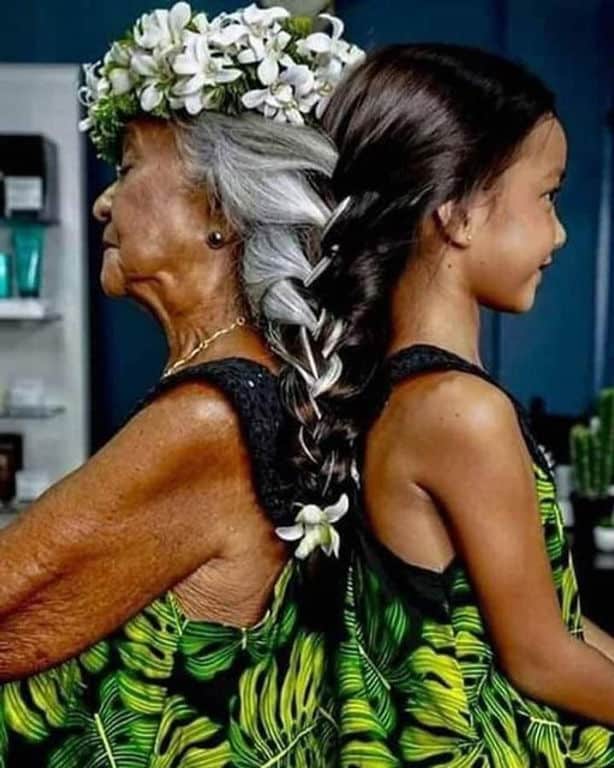 Elder woman and young girl