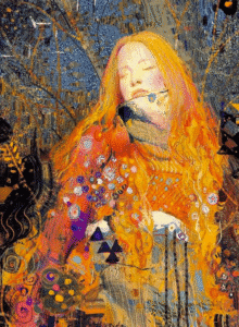 Painting of woman in nature