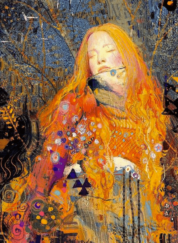 Painting of woman in nature