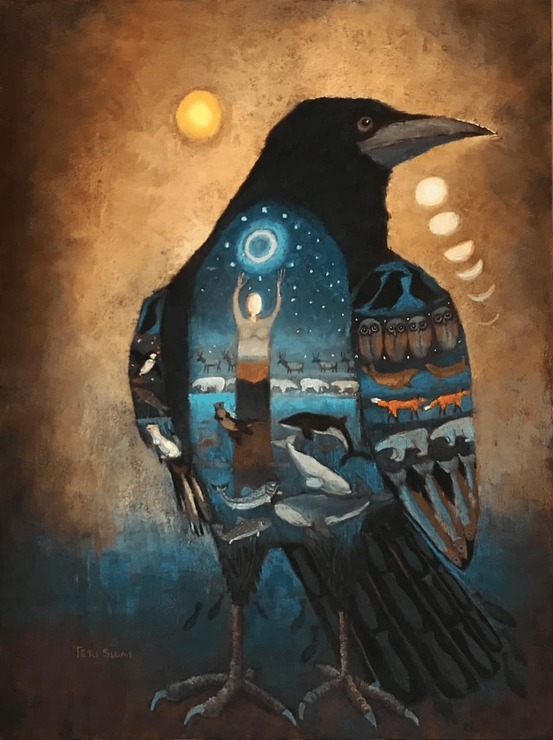 Illustration of raven